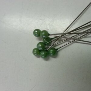 Pärlnål Grön Mått ca huvud+nål  0,6 mm längd 65 cm – 10 st