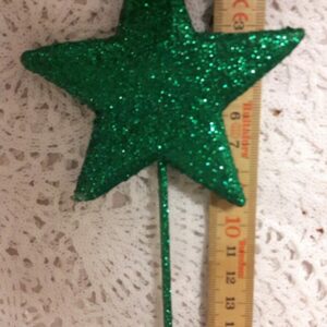 Stjärna grön glittrig stick – arrangemang krans julkrukan ca 7cm OBS bild fr den större – Ge Mig Ett Bud! ♥