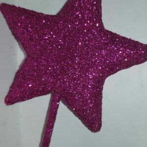 Stjärna Cerice/rosa glitter stick – Jul pynt arrangemang krans julkrukan ca 9-10 cm