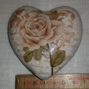 Hjärta keramik med text krackelering antik look
