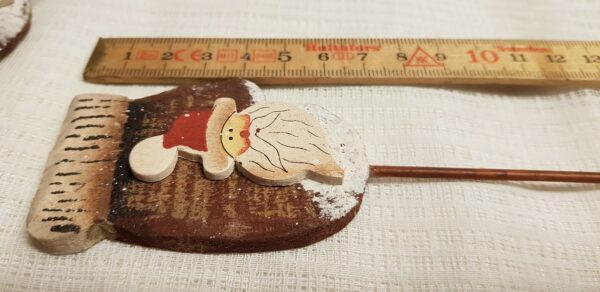 Jul Tomte på brun vante äldre look stick