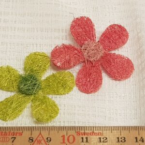 Blommor grön rosa 2 st – sisaltyp – A10  dekoration bordsplacering pyssel adventskalender scrapbooking