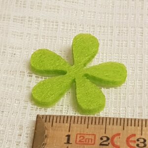 Blomma grön filt A7 2cm
