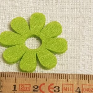 Blomma grön filt – A2 ca 3 cm