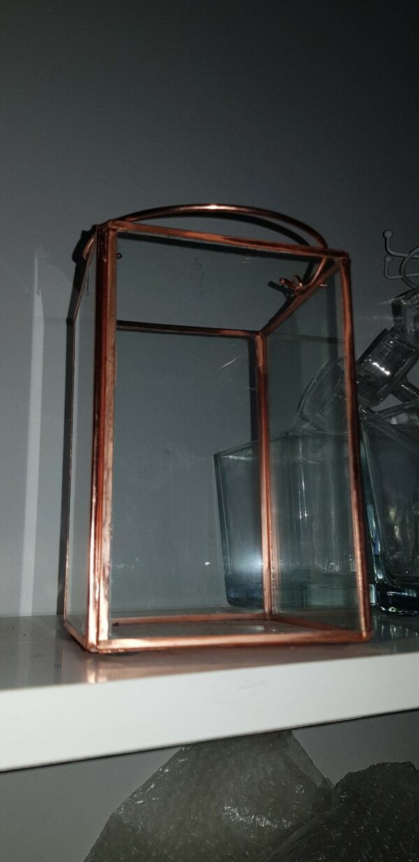 Lykta - glas kopparkanter Ca b10,5 x h15,5 - Bild 3