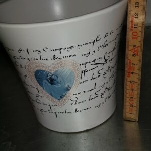 Kruka Keramik blå hjärta å text