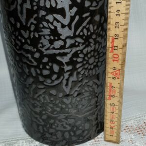 Kruka Keramik svart med mönster i grått