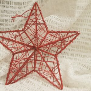 Stjärna av röd sträng – Jul pynt arrangemang krans julkrukan kalender present