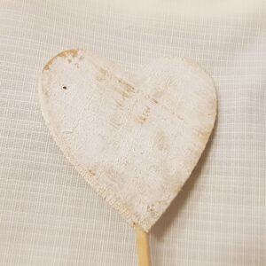Hjärta Vita shabby chick – stick (hjärta på pinne)