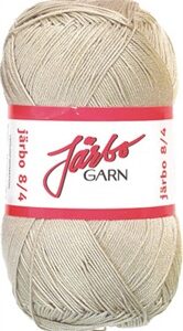 Garn bomull Järbo 8/4 100% Bomull 50 gram (Merciserad & Gasserad)  Beige