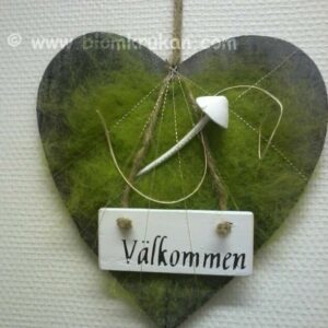 Välkommen skylt med natur snöre 12×5 cm