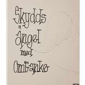 Skyddsängel med omtanke – Målad på duk – Mått ca 18×24