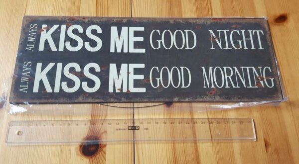 Kiss me good Night tavla - plåt - rostig look - Bild 2