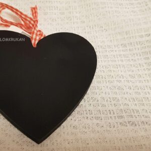 Hjärta med rutigt band – pynt gåva texta krans pyssel dekoration