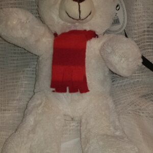 Nallebjörn Vit med halsduk – Gossedjur  Ge Mig Ett Bud! ♥ .